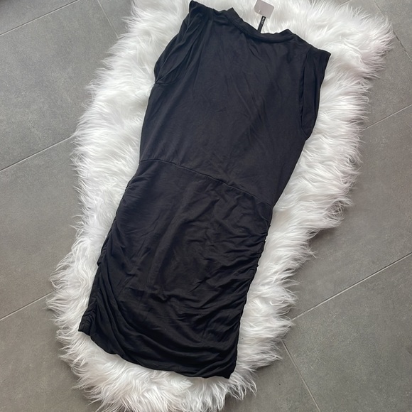 NWT JOE’S T-Shirt Dress Charcoal Grey Ruched Sides Super Stretch XS - Picture 4 of 4